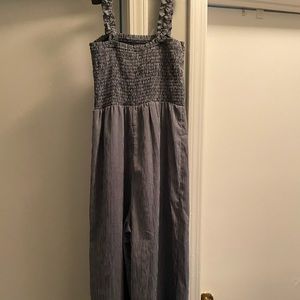 Hem &Thread Smocked Tube Jumpsuit